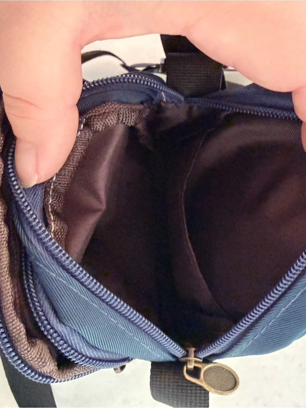 Navy Crossbody Bag with Adjustable Black Strap